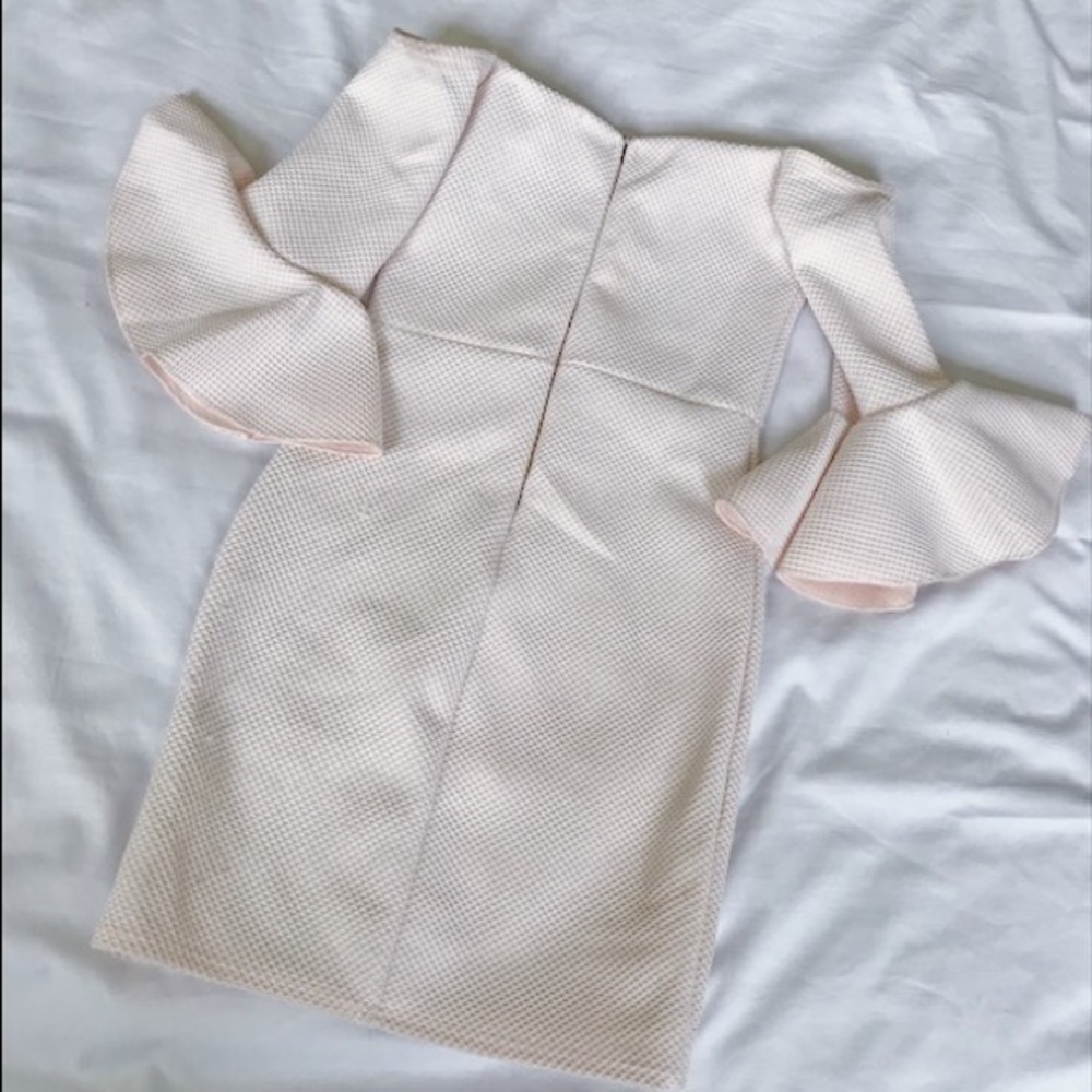 Misguided Light Pink Off Shoulder Dress